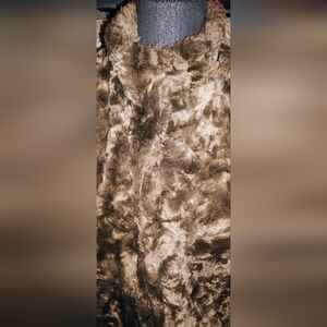 Luxurious Brown Faux Fur Vest Size L NWT